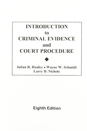 Beispielbild fr Introduction to Criminal Evidence and Court Procedure zum Verkauf von Bookmans