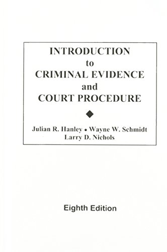 Imagen de archivo de Introduction to Criminal Evidence and Court Procedure a la venta por Bookmans