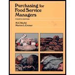 Beispielbild fr Purchasing for Food Service Managers (4th ed.) zum Verkauf von Wonder Book