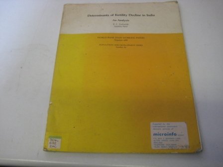 Beispielbild fr Determinants of Fertility Decline in India: An Analysis (World Bank Staff Working Paper) zum Verkauf von Buchpark