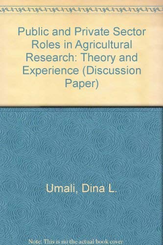 Imagen de archivo de Public and Private Sector Roles in Agricultural Research: Theory and Experience (World Bank Discussion Paper) a la venta por Mispah books