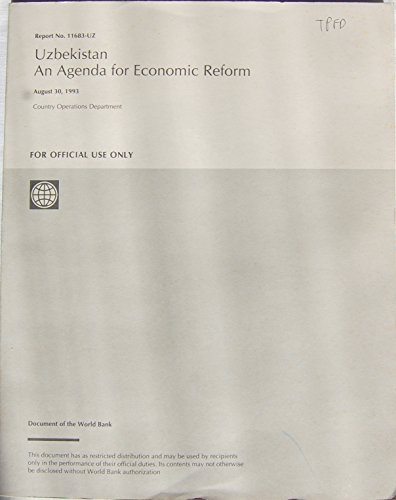 Stock image for Uzbekistan: An Agenda for Economic Reform (Country Study Series) for sale by Zubal-Books, Since 1961