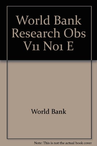 Stock image for The World Bank Research Observer: Volume 11, Number 1, February 1996 for sale by Tiber Books