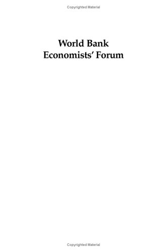 Stock image for World Bank Economists' Forum for sale by Bingo Used Books