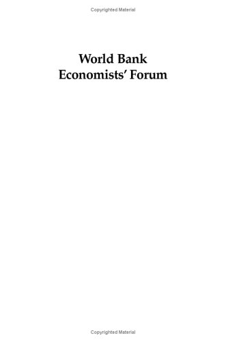 9780821348338: World Bank Economists' Forum (1)