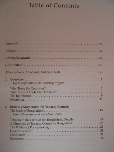 9780821354025: Tobacco Control Policy: Strategies, Successes, and Setbacks