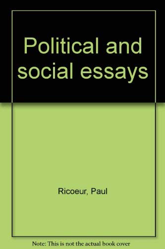 Stock image for Political and Social Essays for sale by Better World Books