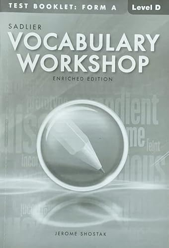 Stock image for Vocabulary Workshop, Enriched Edition Student Edition Level D, Grade 9 (6629-9) for sale by ZBK Books