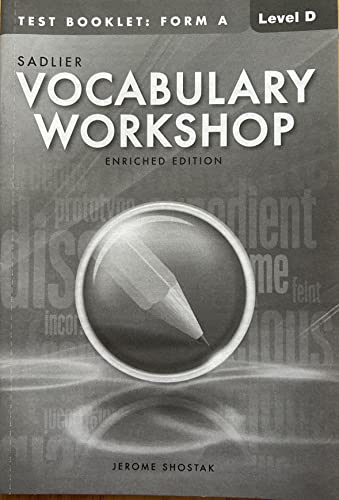 Stock image for Vocabulary Workshop, Enriched Edition Student Edition Level D, Grade 9 (6629-9) for sale by ThriftBooks-Atlanta