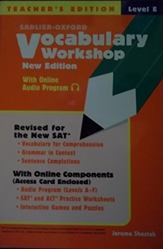 Beispielbild fr Vocabulary Workshop 2005 : Level E zum Verkauf von Better World Books