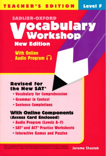 9780821571217: Vocabulary Workshop Level F - Teacher's Edition