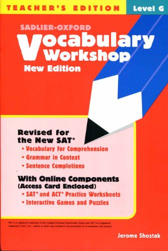 Vocabulary Workshop Level G - Teacher's Edition (9780821571224) by Shostak, Jerome