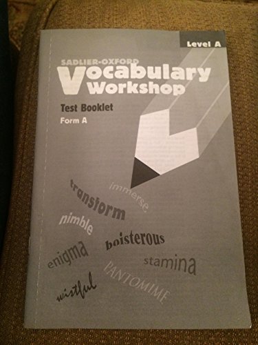 Stock image for Vocabulary Workshop Test Booklet Form A Level A for sale by Ergodebooks