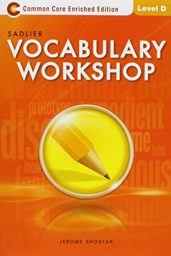 Imagen de archivo de Vocabulary Workshop: Enriched Edition: Student Edition: Level D (Grade 9) a la venta por KuleliBooks