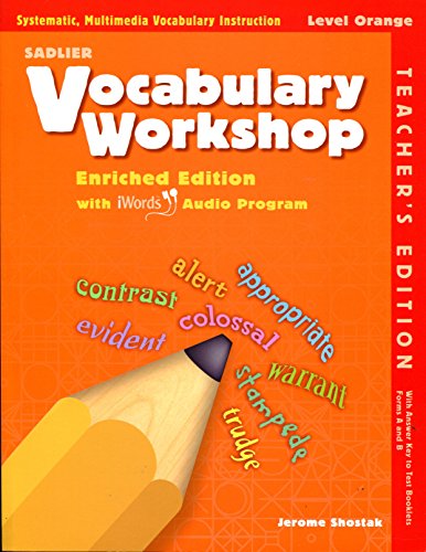 Imagen de archivo de Sadlier Vocabulary Workshop Level Orange Enriched Edition Teacher's Edition by Jerome Shostak (2011-05-03) a la venta por BEST_TEXTBOOKS_DEALS