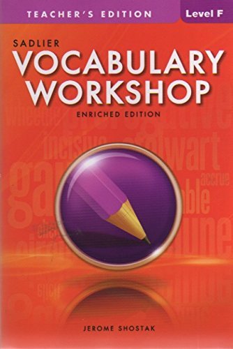 Stock image for Vocabulary Workshop, Level F, Teachers Edition for sale by Big River Books