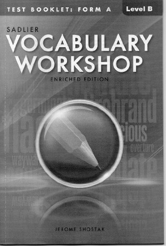 Stock image for VOCABULARY WORKSHOP ENRICHED EDITION@2013 TEST BOOKLET: FORM A LEVEL B (GRADE 7) for sale by HPB-Red