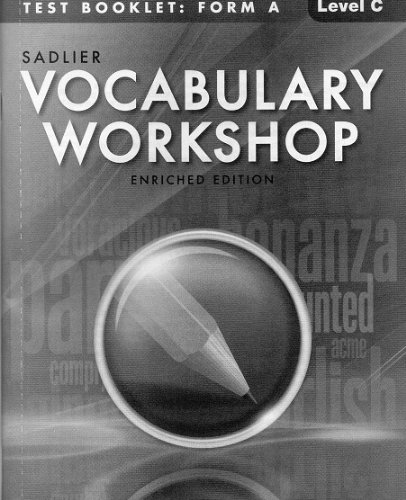 Imagen de archivo de VOCABULARY WORKSHOP ENRICHED EDITION@2013 TEST BOOKLET: FORM A LEVEL C (GRADE 8) a la venta por SecondSale