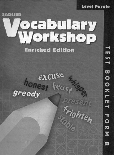 Imagen de archivo de Vocabulary Workshop: Enriched Edition, Test Booklet Form B Level Purple, Grade 2 a la venta por dsmbooks