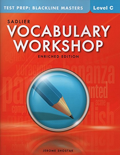 Imagen de archivo de Vocabulary Workshop @2013, Enriched Edition, Test Prep: Blackline Masters Level C (Grade 8) a la venta por Wonder Book