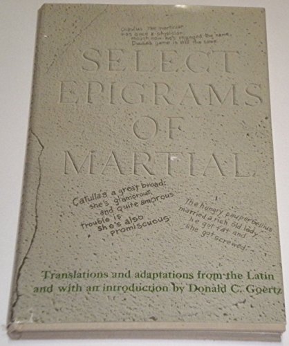 Beispielbild fr Select Epigrams of Martial zum Verkauf von Midtown Scholar Bookstore