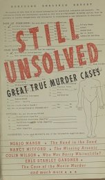 Stock image for Still Unsolved: Great True Murder Cases for sale by HPB-Diamond
