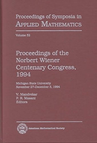 Imagen de archivo de Proceedings of the Norbert Wiener Centenary Congress, 1994 (Proceedings of Symposia in Applied Mathematics) a la venta por HPB-Red