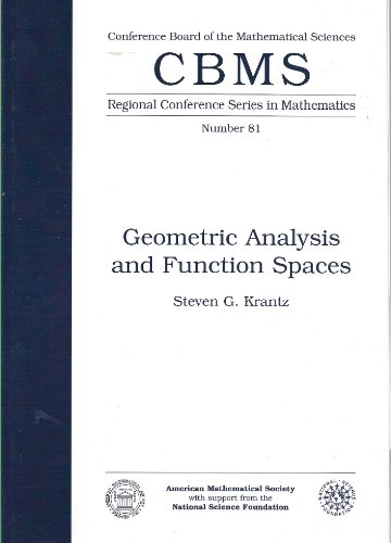 Imagen de archivo de Geometric Analysis and Function Spaces (Cbms Regional Conference Series in Mathematics) a la venta por HPB-Red