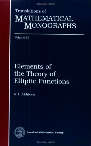 Elements of the Theory of Elliptic Functions (Translations of Mathematical Monographs)