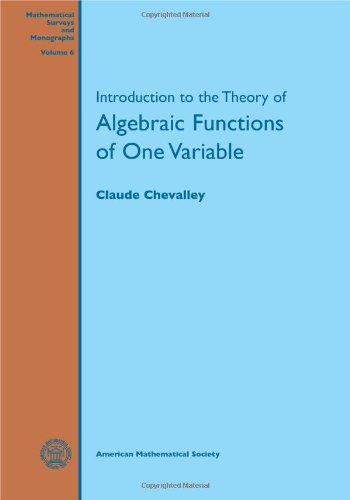 9780821815069: Introduction to the Theory of Algebraic Functions of One Variable (Mathematical Surveys and Monographs)