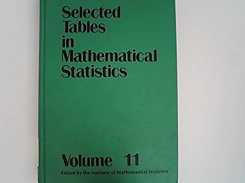 Beispielbild fr Selected Tables in Mathematical Statistics, Vol. 11 zum Verkauf von dsmbooks