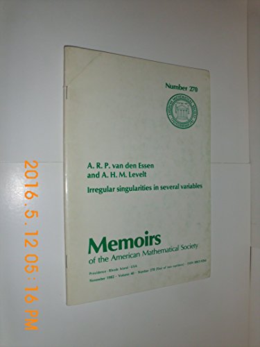 Beispielbild fr Irregular Singularities in Several Variables (Memoirs of the American Mathematical Society Series: No 40/270) zum Verkauf von Zubal-Books, Since 1961