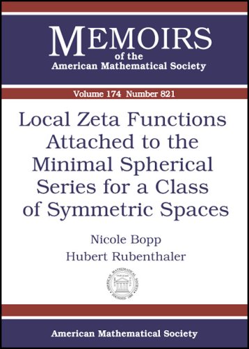 Stock image for Local Zeta Functions Attached To The Minimal Spherical Series For A Class Of Symmetric Spaces (Memoirs of the American Mathematical Society) for sale by MyLibraryMarket