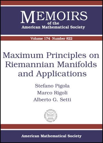 Stock image for Maximum Principles On Riemannian Manifolds And Applications (Memoirs of the American Mathematical Society) for sale by Mispah books