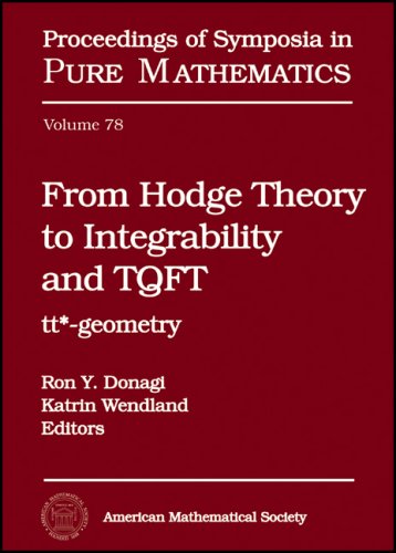 9780821844304: From Hodge Theory to Integrability and Tqft to Tt*-geometry: International Workshop from Tqft to Tt* and Integrability May 25-29, 2007 University of Augsburg, Augsburg, Germany