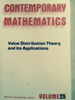 Imagen de archivo de Value Distribution Theory and Its Applications (Contemporary Mathematics) a la venta por Midtown Scholar Bookstore