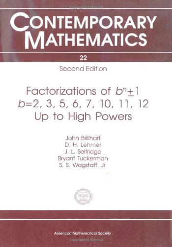 9780821850787: Factorizations of Bn 1 B = 2 3 4 5 6 10 11 12 Up to Higher Powers (Contemporary Mathematics Vol 22)