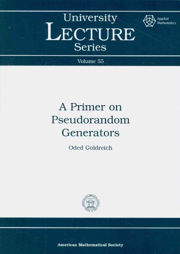 Imagen de archivo de A Primer on Pseudorandom Generators (University Lecture Series, 55) a la venta por GF Books, Inc.