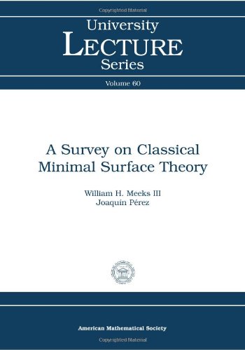 A Survey on Classical Minimal Surface Theory (University Lecture Series) (University Lecture Series, 60) (9780821869123) by William H.; III Meeks; Joaquin Perez