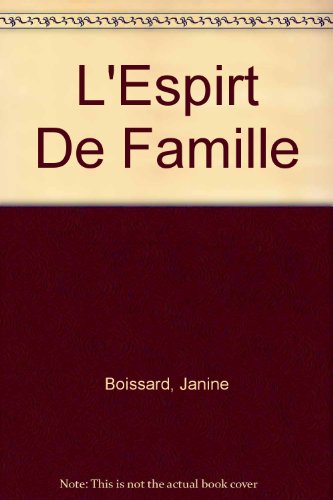 9780821908679: L' Espirt De Famille