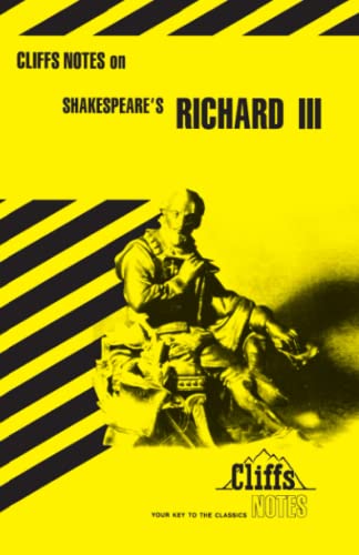 Beispielbild fr Richard III: Notes (Cliffsnotes Literature Guides) zum Verkauf von medimops