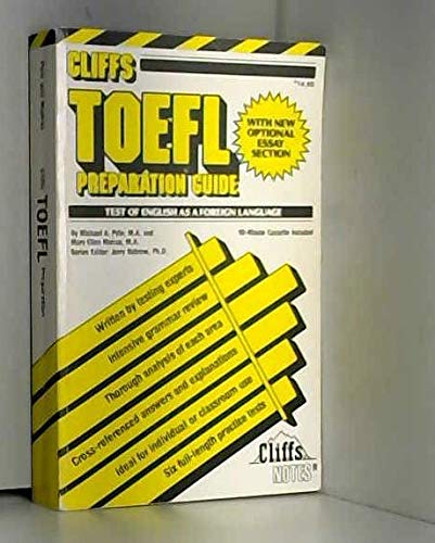 Stock image for Cliffs TOEFL Preparation Guide for sale by Better World Books