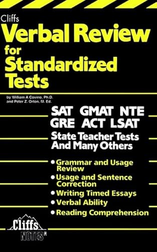 Verbal Review for Standardized Tests (Cliffs Test Prep) (9780822020349) by Corvino, William A.; Orton, Peter Z.