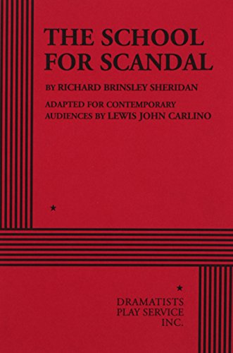 Stock image for The School for Scandal for sale by Better World Books: West