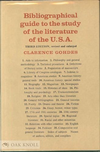 Stock image for Bibliographical Guide to the Study of the Literature of the U.S.A. for sale by Jay W. Nelson, Bookseller, IOBA