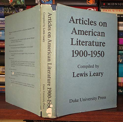 Beispielbild fr Articles on American Literature, 1900-1950 zum Verkauf von Montclair Book Center