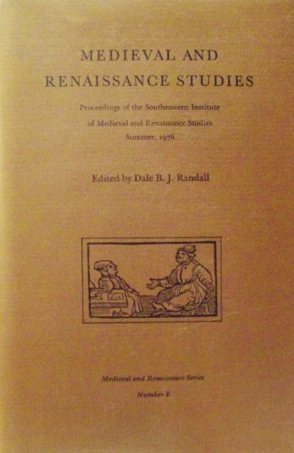 Imagen de archivo de Medieval and Renaissance Studies 8 a la venta por Books Do Furnish A Room