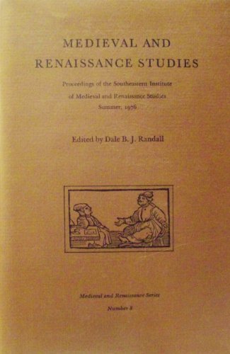 9780822304197: Medieval Renaissance Studies-8