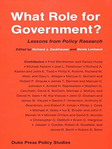 Beispielbild fr What Role for Government? : Lessons from Policy Research zum Verkauf von Better World Books