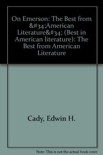 9780822308614: On Emerson: The Best from American Literature